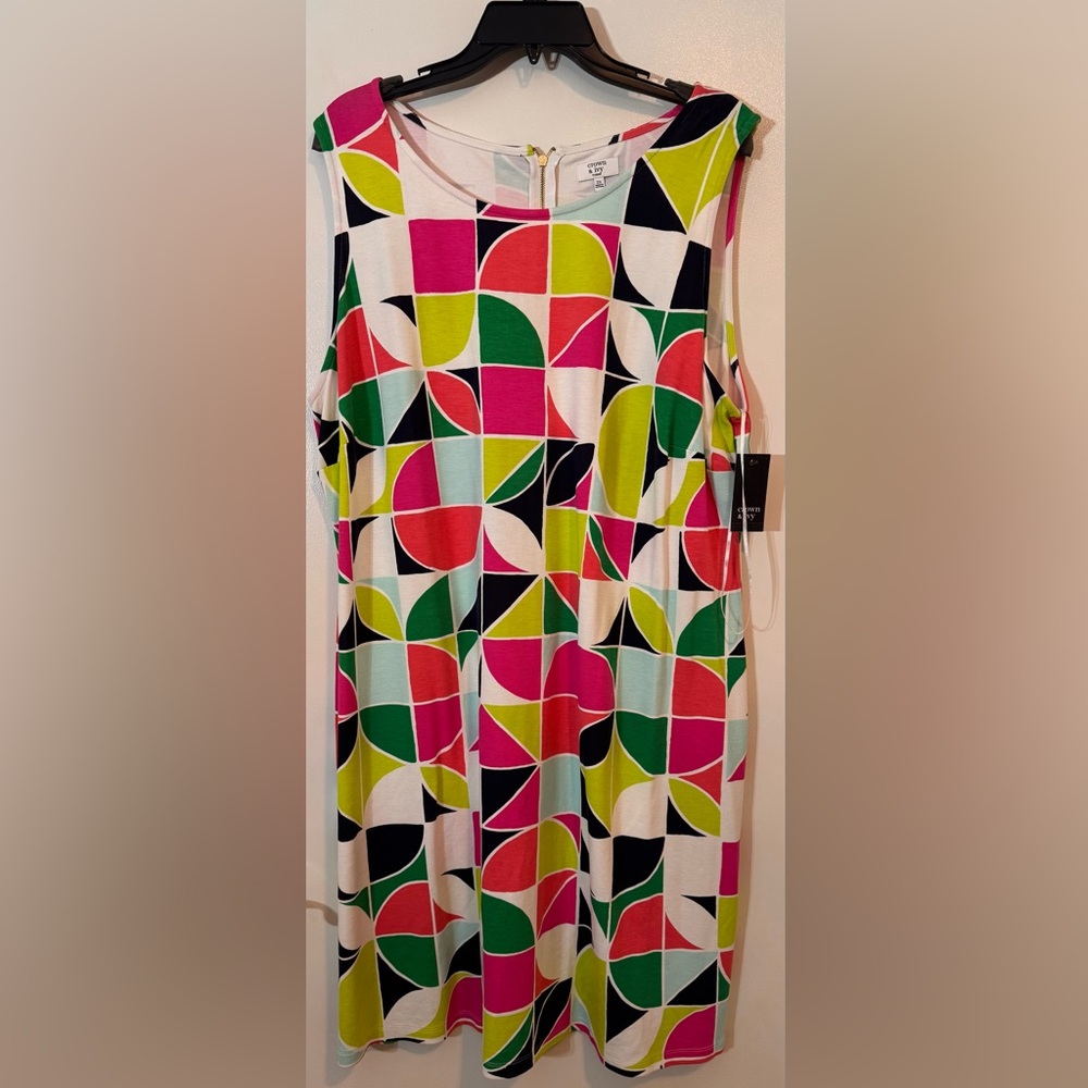 Crown and ivory, colorful, sleeveless dress